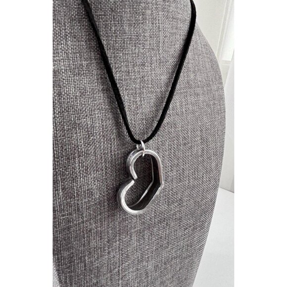 Handmade Floral Print Spoon Heart Pendant Necklace: Silvetware Jewelry - Picture 5 of 9